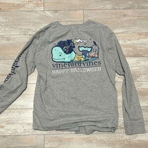 Vineyard Vines Adult Size XS Gray Halloween Long Sleeve Tee